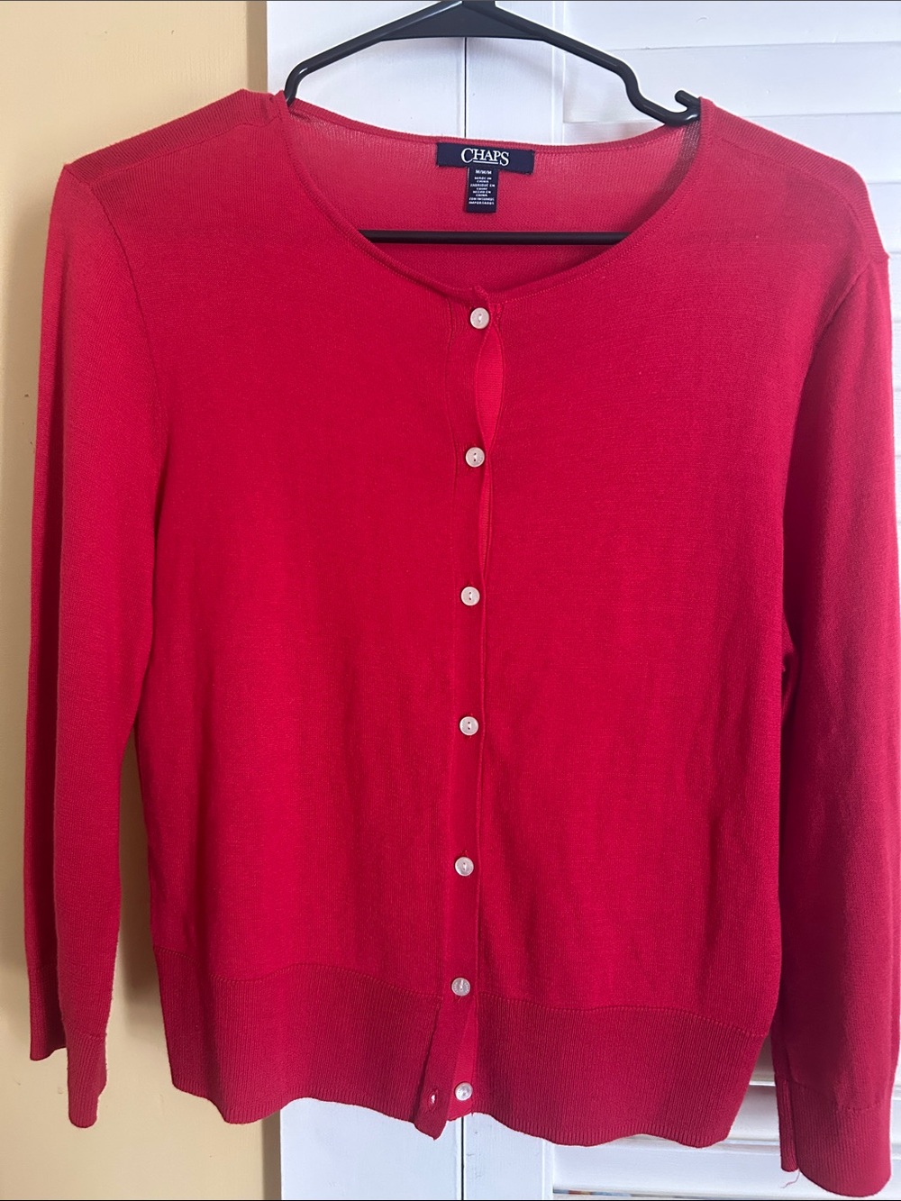 Chaps Women’s Bright Red Button-Front Cardigan